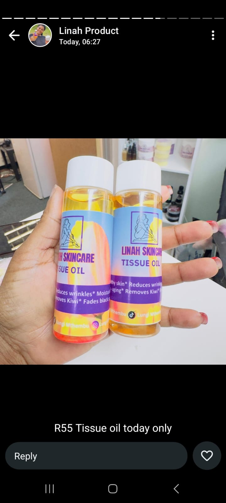 Today's special Tissue oil
